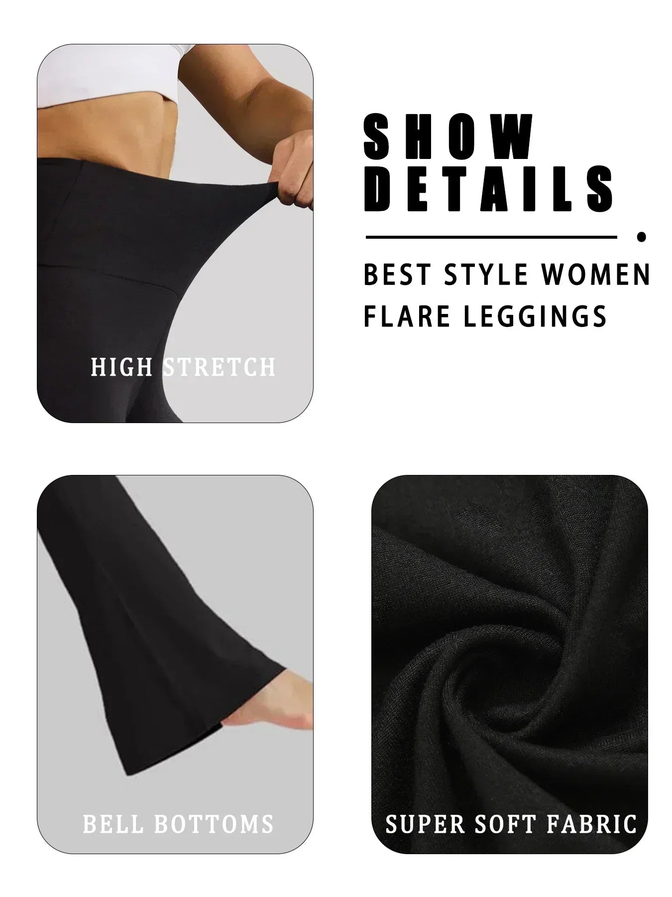 2 pack Women's Super Soft Flare Pants High Waisted Tummy Control Workout Yoga Gym Fitness Long Leggings Bell Bottoms casual wear
