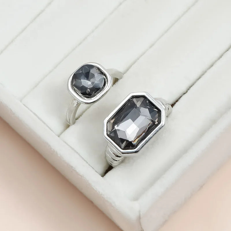 Women's Gray Glass Jewelry Long Tassel Layered Bracelet Drop Earrings Fashion Accessories Trendy Daily Party Wear Gift