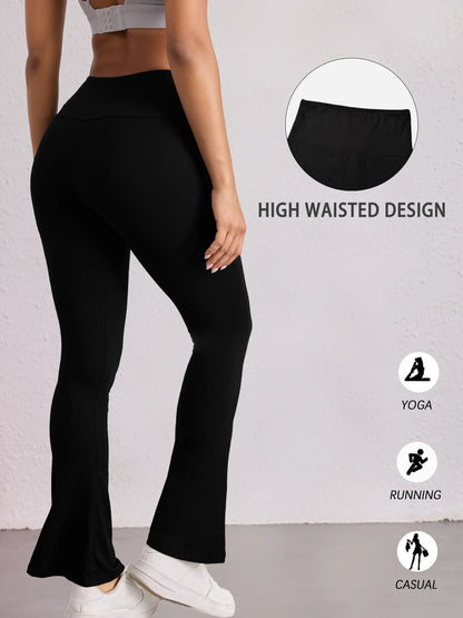 2 pack Women's Super Soft Flare Pants High Waisted Tummy Control Workout Yoga Gym Fitness Long Leggings Bell Bottoms casual wear