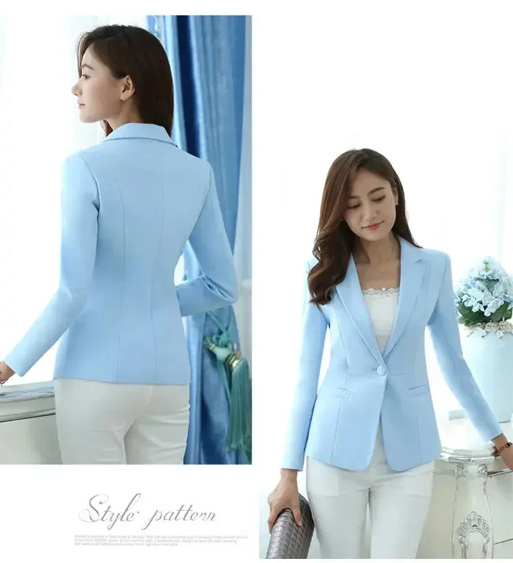 Women Blazer Office Ladies Elegant Outwear Long Sleeve Work Wear Classy Female Pink Suit African Autumn Fashion 2025 New