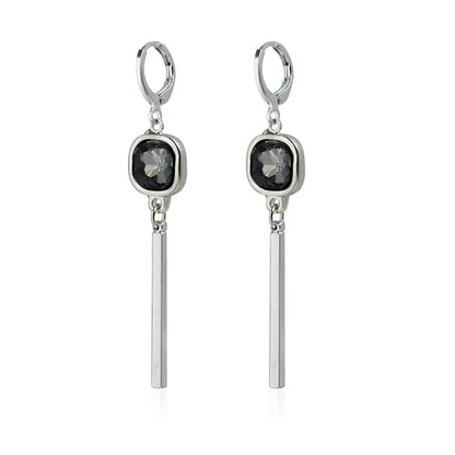 Women's Gray Glass Jewelry Long Tassel Layered Bracelet Drop Earrings Fashion Accessories Trendy Daily Party Wear Gift