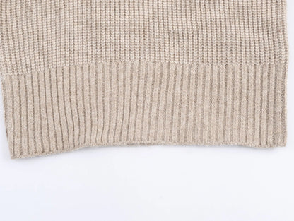 2025 Winter New Sweet and Fashionable Stand up Collar Long Sleeve Bow Decoration Knitted Sweater for Women