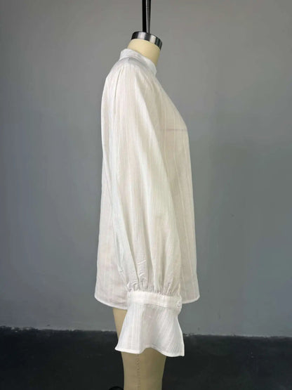 2026 Spring New Oversize White Shirt Women Long Sleeve Button up Minimalist 100% Cotton Shirt Female Chic Loose Tunic Blouses