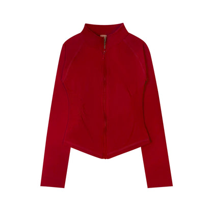 NCLAGEN Woman's Sports Jacket Zip Up Gym Clothes Long Sleeve Workout Seamless Top Speed Activewear Yoga Pilates Running Coats