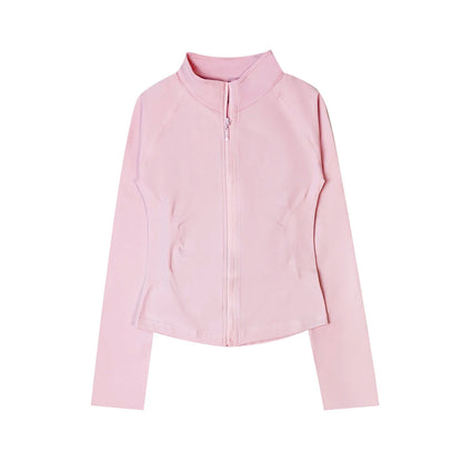 NCLAGEN Woman's Sports Jacket Zip Up Gym Clothes Long Sleeve Workout Seamless Top Speed Activewear Yoga Pilates Running Coats