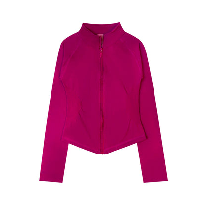 NCLAGEN Woman's Sports Jacket Zip Up Gym Clothes Long Sleeve Workout Seamless Top Speed Activewear Yoga Pilates Running Coats