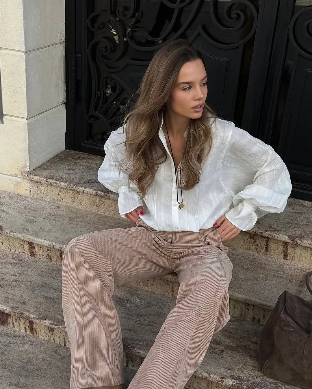 2026 Spring New Oversize White Shirt Women Long Sleeve Button up Minimalist 100% Cotton Shirt Female Chic Loose Tunic Blouses