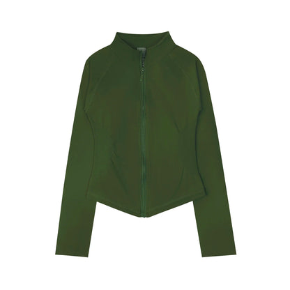 NCLAGEN Woman's Sports Jacket Zip Up Gym Clothes Long Sleeve Workout Seamless Top Speed Activewear Yoga Pilates Running Coats