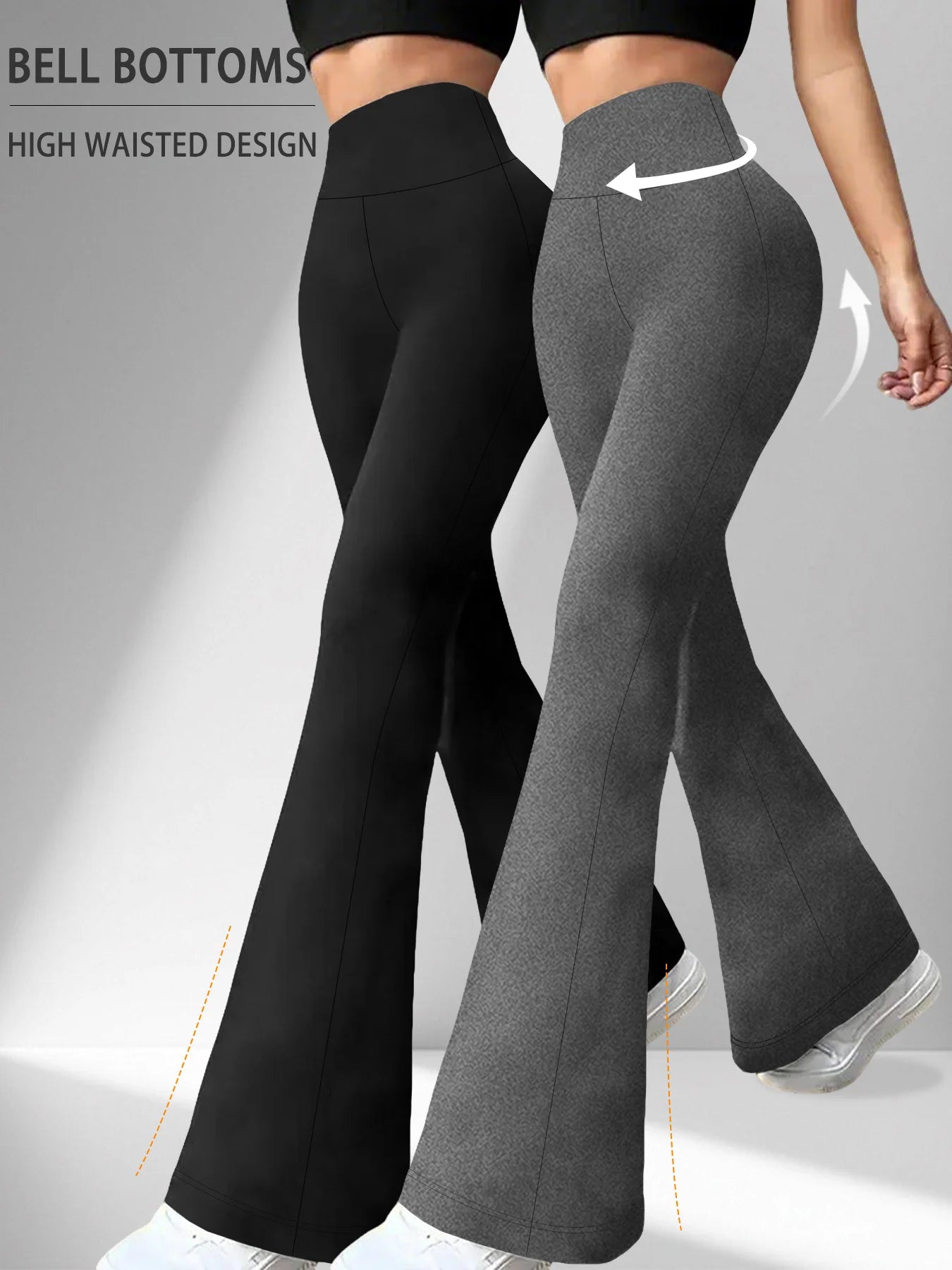 2 pack Women's Super Soft Flare Pants High Waisted Tummy Control Workout Yoga Gym Fitness Long Leggings Bell Bottoms casual wear
