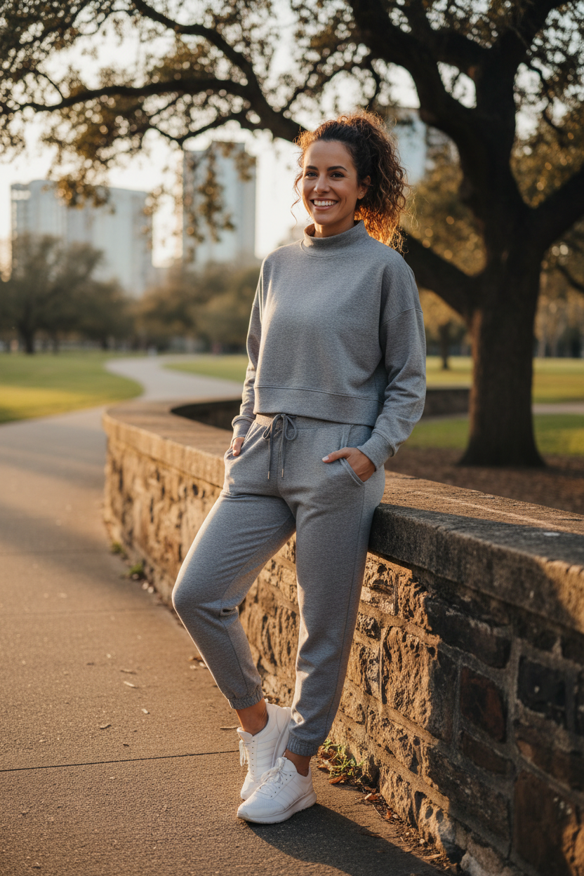 Women's Athletic Pullover & Jogger Set - outdoor lifestyle